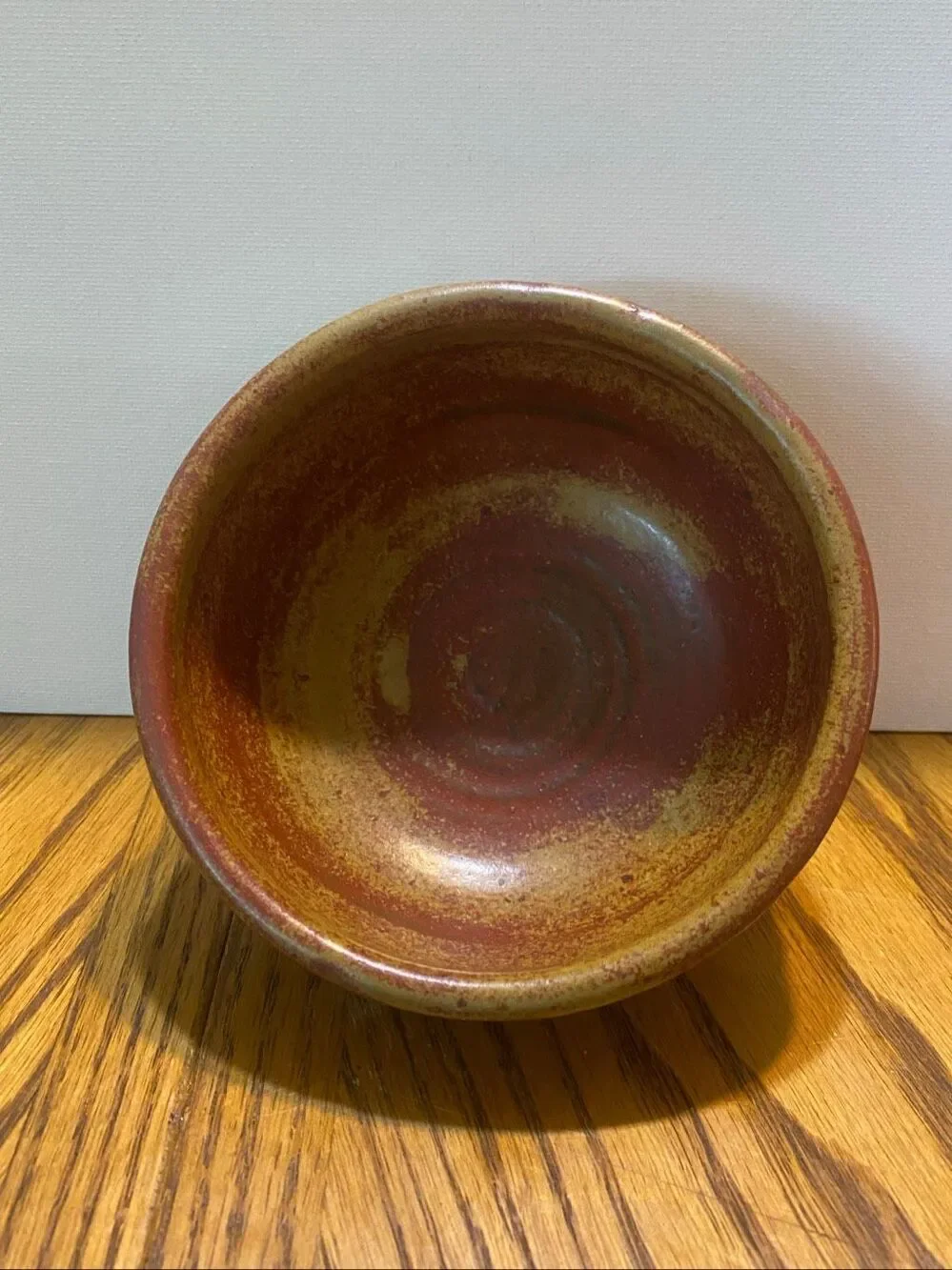 Signed MCM Studio Pottery Footed Bowl Glazed Stoneware Brown Unisex 5”